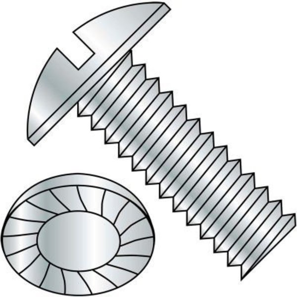 Kanebridge 1/4-20X3/4  Slotted Truss Serrated Machine Screw Fully Threaded Zinc, Pkg of 3000 1412MSTS